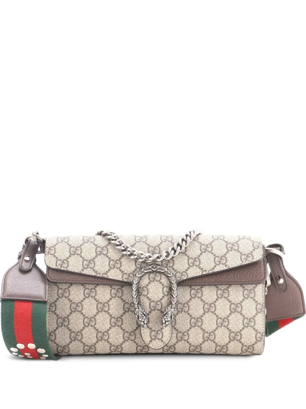 Gucci Pre-Owned Dionysus East-West Flap Bag GG Coated Canvas Small shoulder bag - Brown