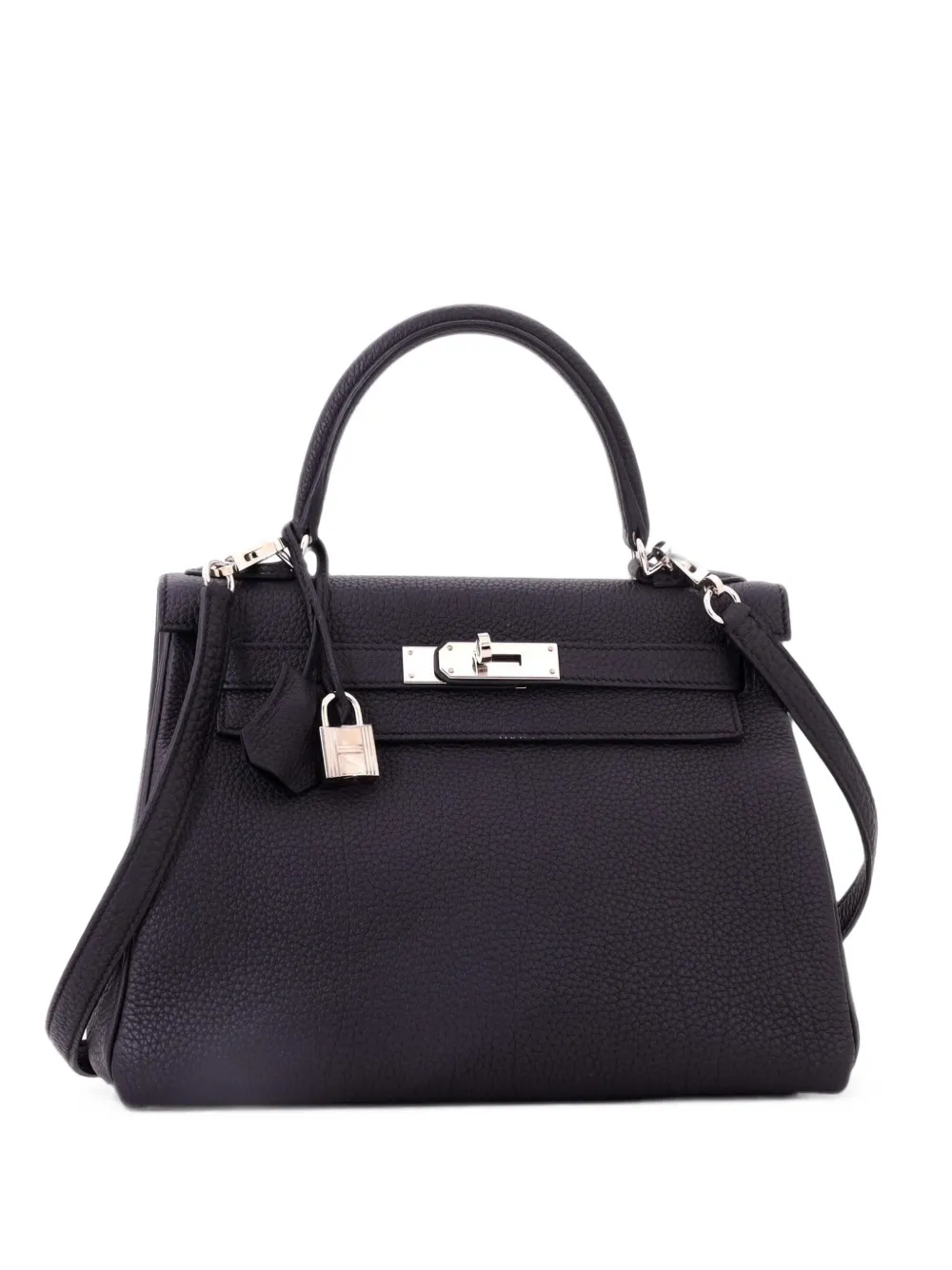 Hermès Pre-Owned Kelly Handbag Noir Togo with Palladium Hardware 28 crossbody bag - Nero