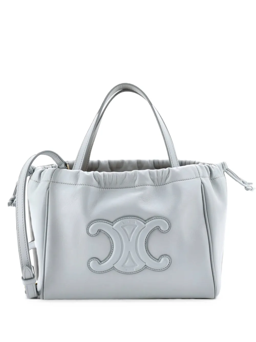 Celine Pre-Owned Cuir Triomphe Cabas Drawstring Leather Small tote bag - Blu