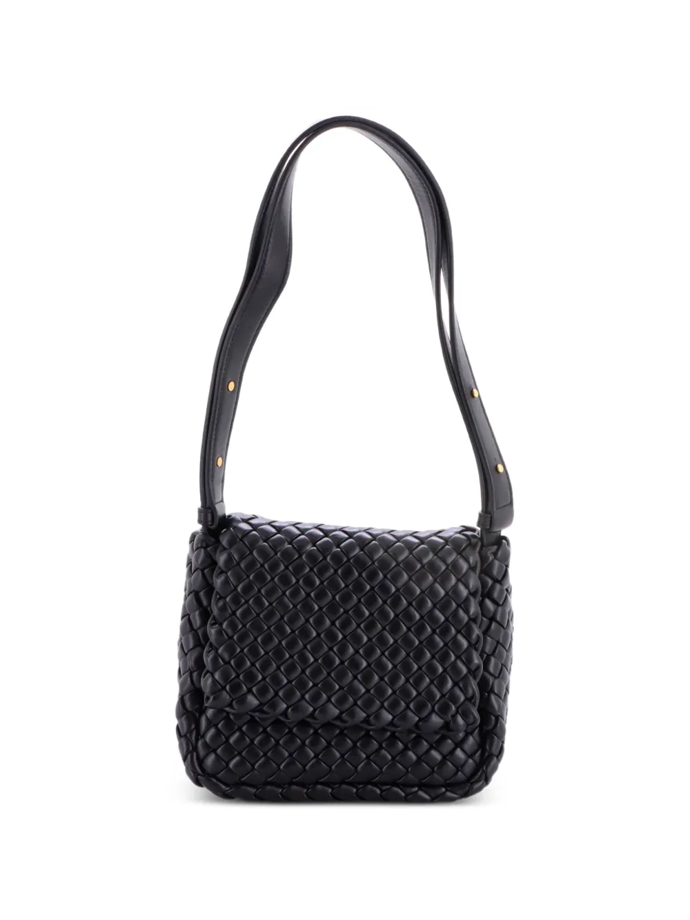 Bottega Veneta Pre-Owned Kleine Schultertasche mit Intrecciato-Muster - Schwarz