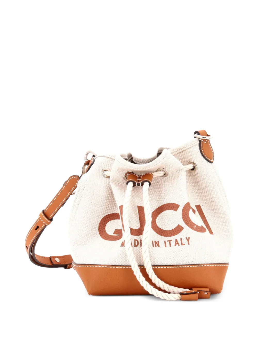 Gucci Pre-Owned sac seau en toile à logo imprimé - Marron Gucci Pre-Owned sac seau en toile à logo imprimé - Marron