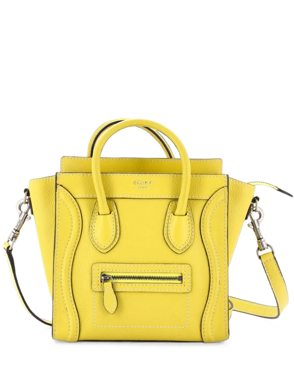 Celine Pre-Owned Luggage Bag Grainy Leather Nano crossbody bag - Giallo