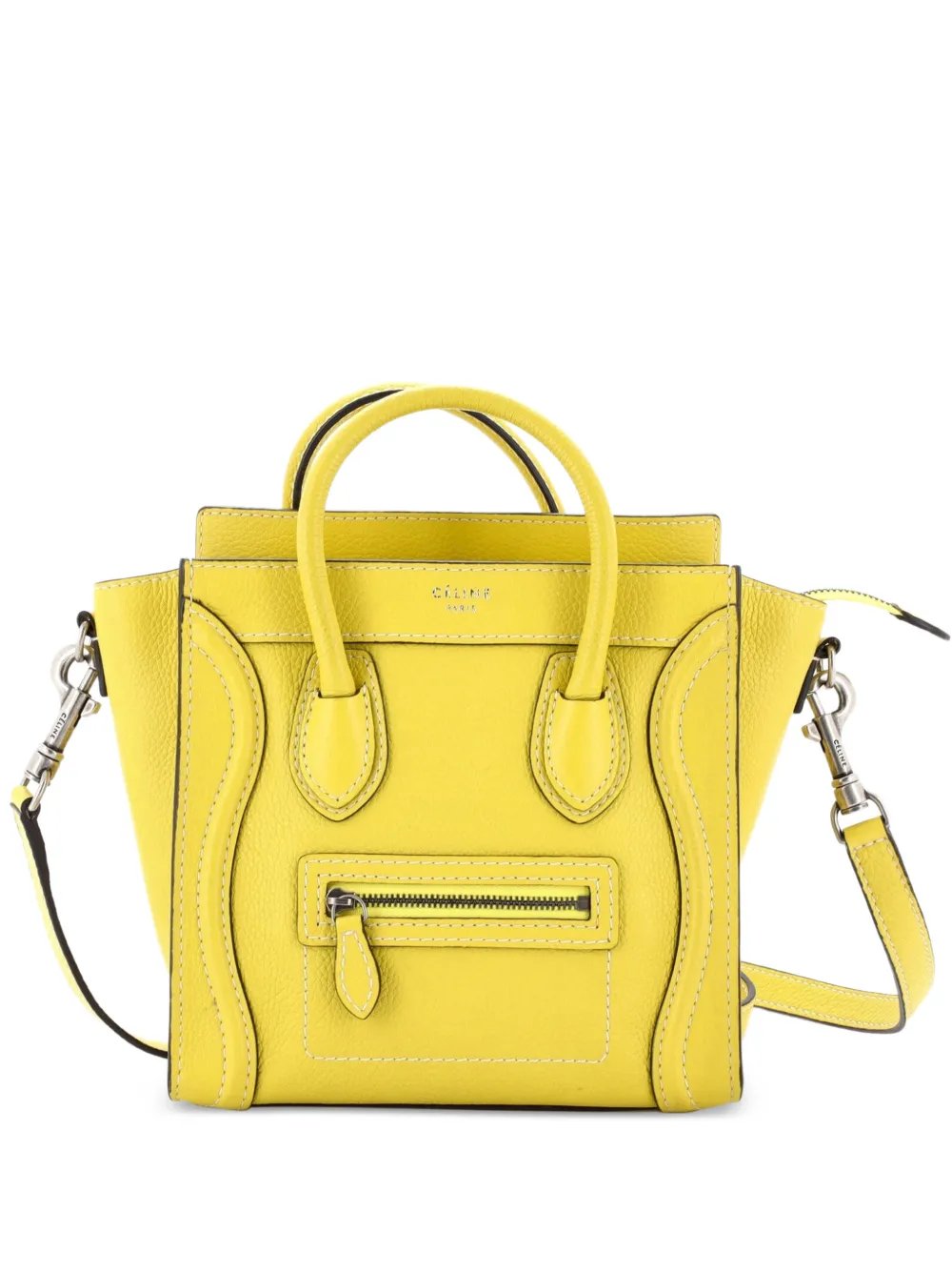 Celine Pre-Owned Luggage Bag Grainy Leather Nano crossbody bag - Giallo