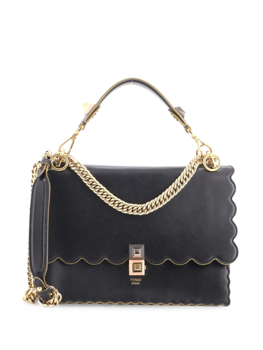 Fendi Pre-Owned Kan I Bag Leather Medium shoulder bag - Nero