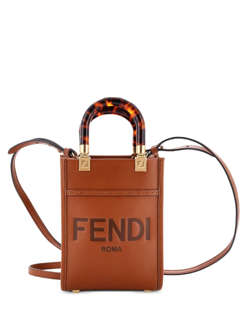 Fendi Pre-Owned Mini Sunshine Tote Bag aus Leder - Braun
