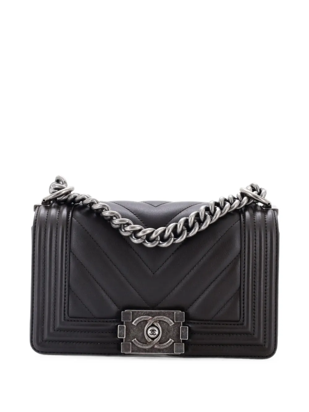 CHANEL Pre-Owned Boy Flap Bag Chevron Lambskin Small shoulder bag - Nero