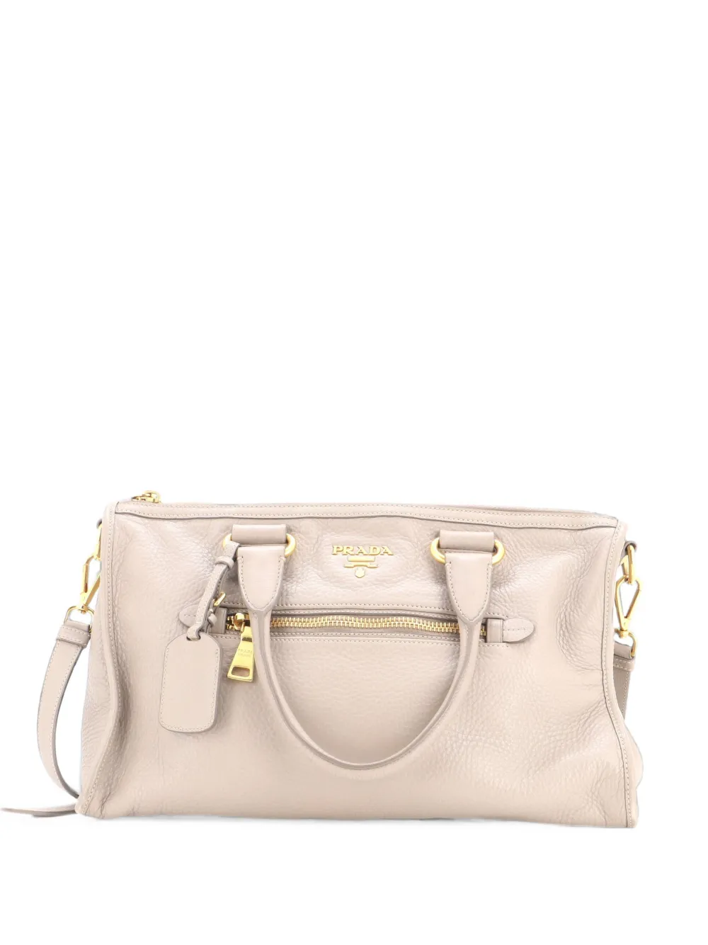 Prada Pre-Owned Front Zip Convertible Vitello Phenix Medium satchel - Toni neutri