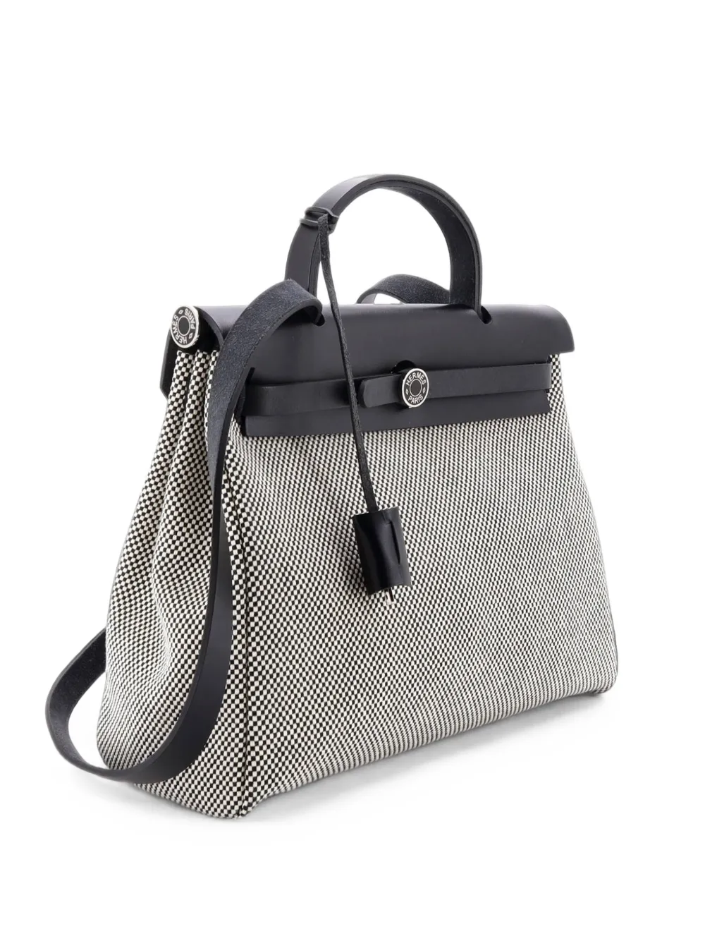 Hermès Pre-Owned Herbag Zip Criss Viking Toile and Leather 31 shoulder bag - Nero
