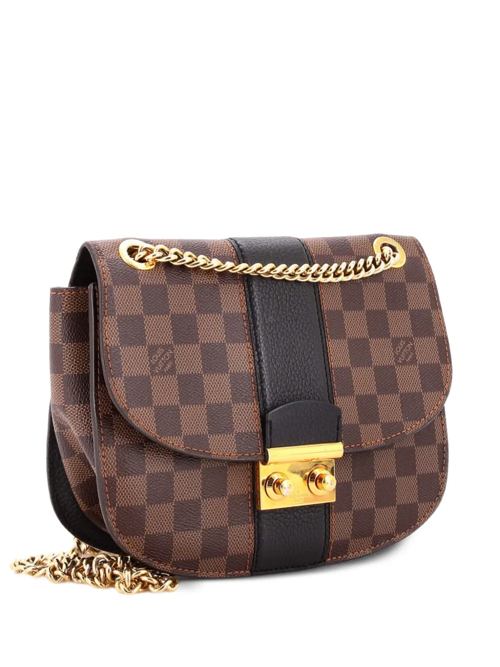 Louis Vuitton Pre-Owned Wight Handbag Damier with Leather shoulder bag - Black