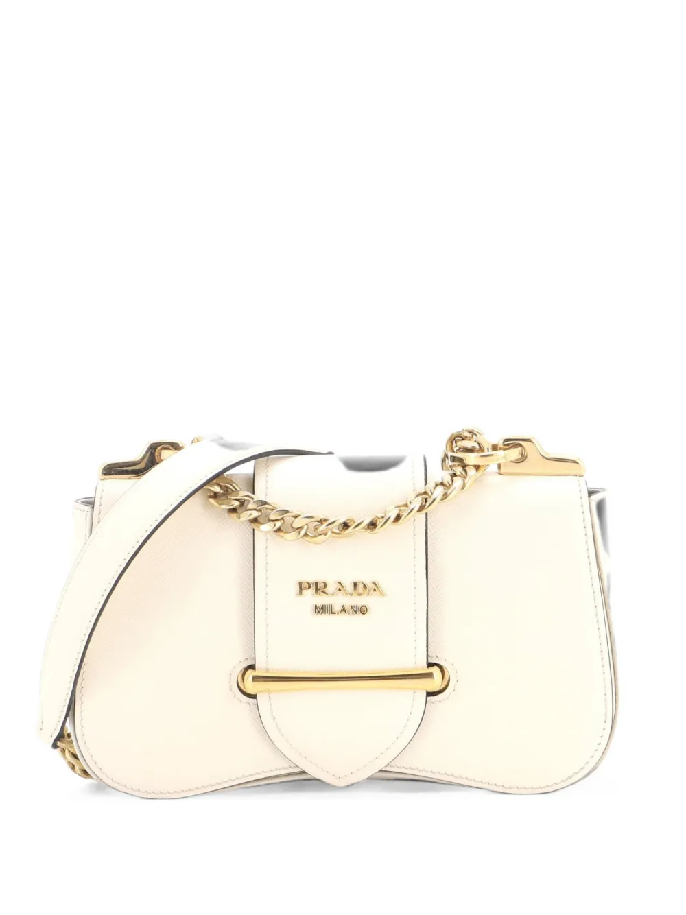 Prada Pre-Owned Sidonie Chain Saffiano Leather Medium shoulder bag - Toni neutri