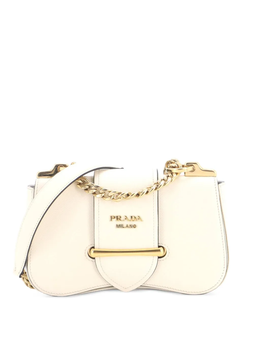 Prada Pre-Owned Sidonie Chain Saffiano Leather Medium shoulder bag - Toni neutri