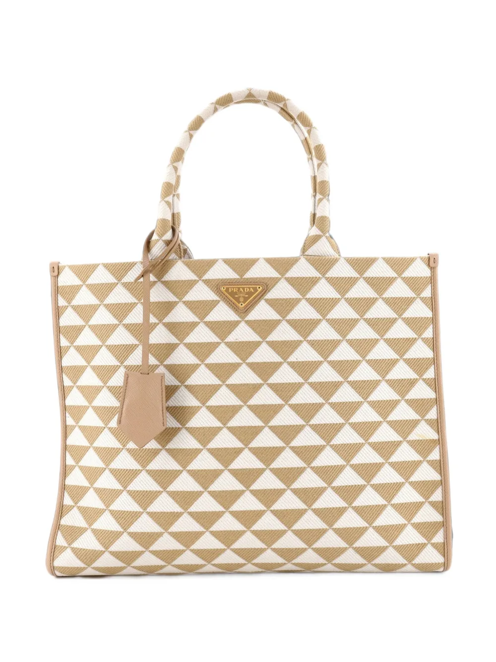 Prada Pre-Owned Symbole Shopper Jacquard Large tote bag - Toni neutri