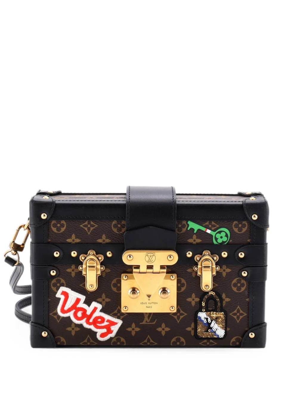 Louis Vuitton Pre-Owned Petite Malle Handbag Limited Edition Patches Monogram Canvas crossbody bag - Brown