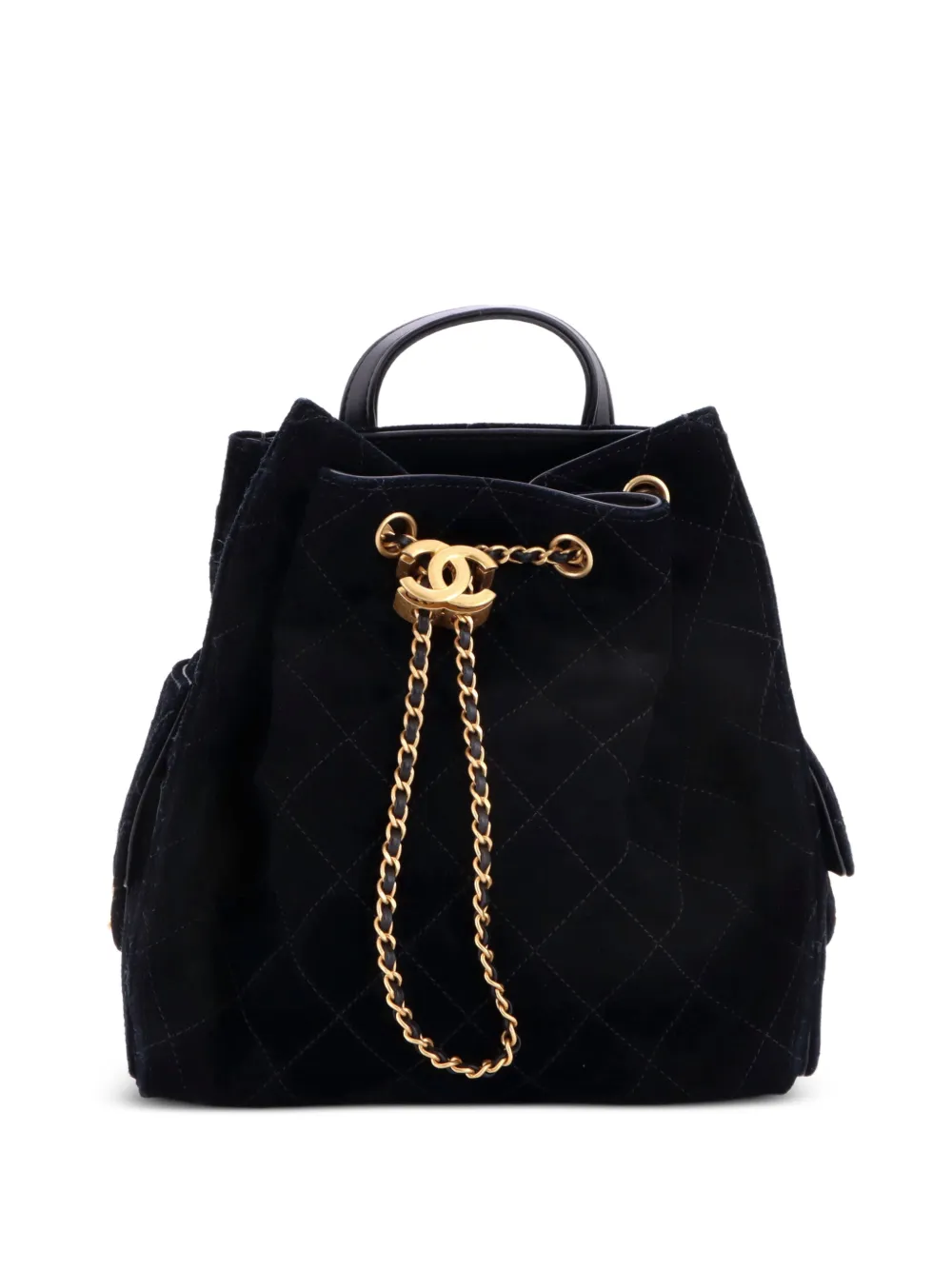 CHANEL Pre-Owned 25 Quilted Suede Medium backpack - Nero