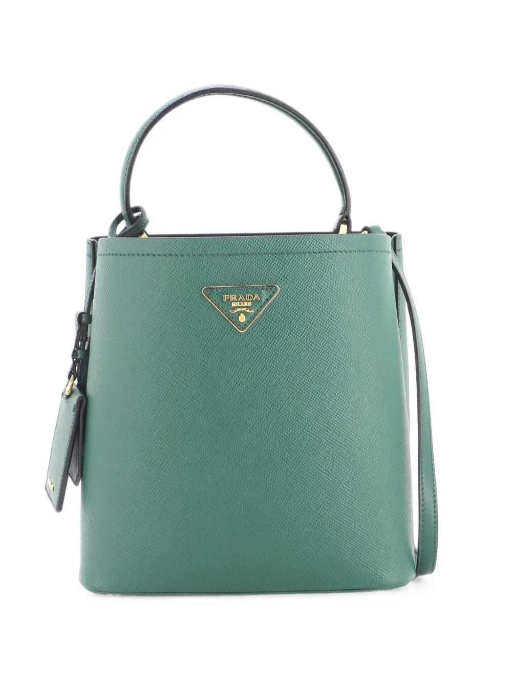 Prada Pre-Owned Panier Saffiano Leather Medium bucket bag - Verde