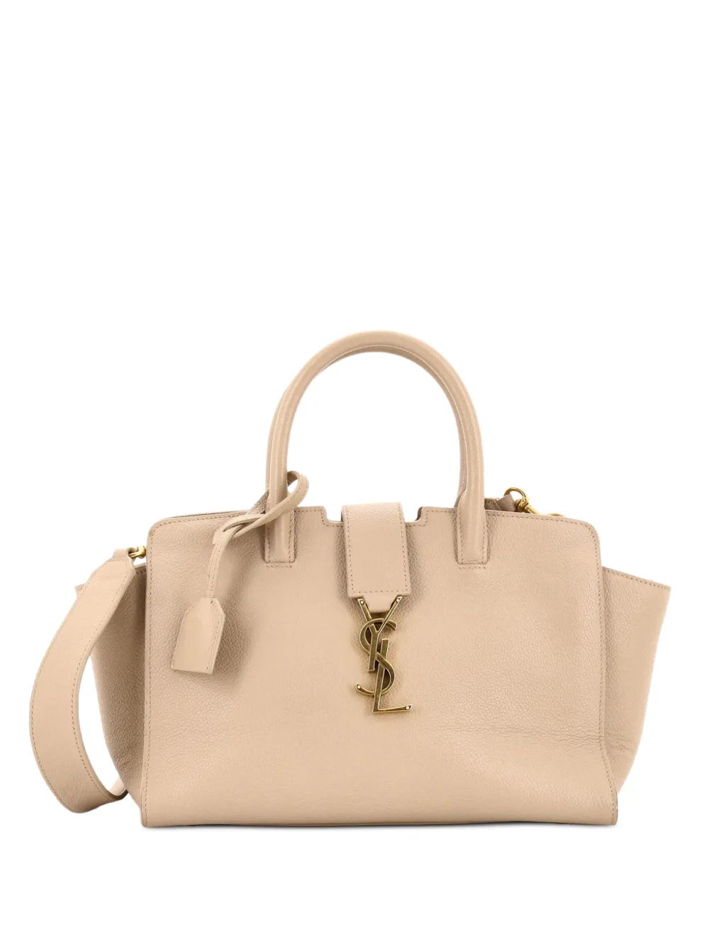 Saint Laurent Pre-Owned sac Baby Monogram Cabas Downtown en cuir - Tons neutres