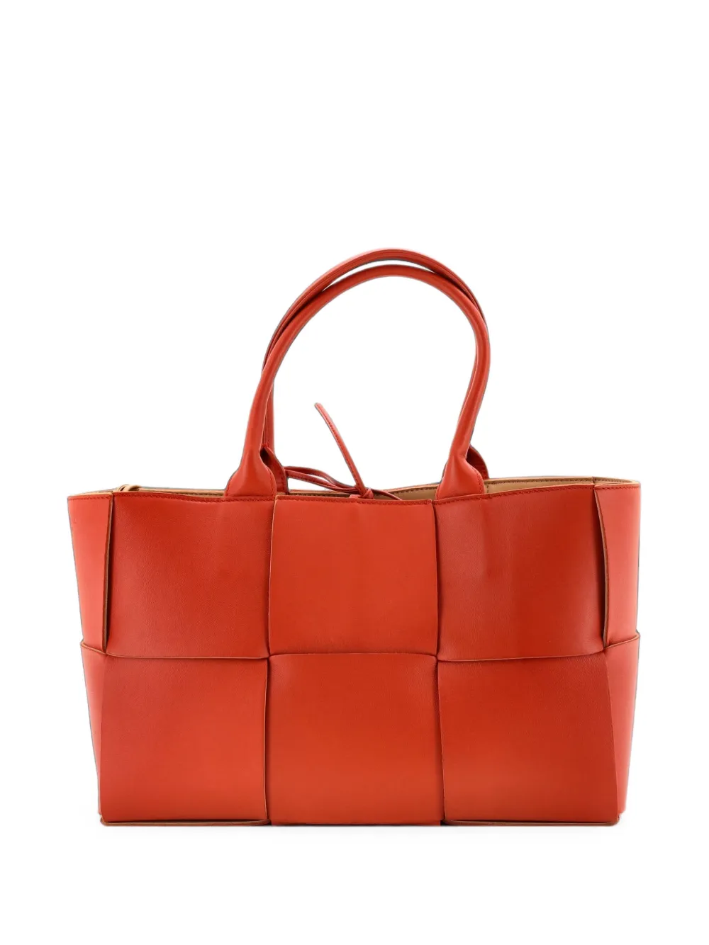 Bottega Veneta Pre-Owned Arco Maxi Intrecciato Leather Small tote bag - Arancione