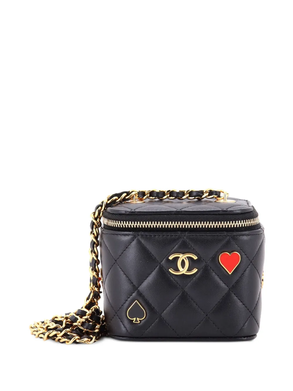 CHANEL Pre-Owned Mini Coco Casino Kosmetiktasche mit Kettenriemen - Schwarz