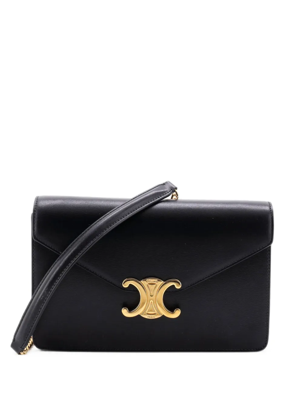 Celine Pre-Owned Margo Triomphe Wallet on Chain Leather crossbody bag - Nero