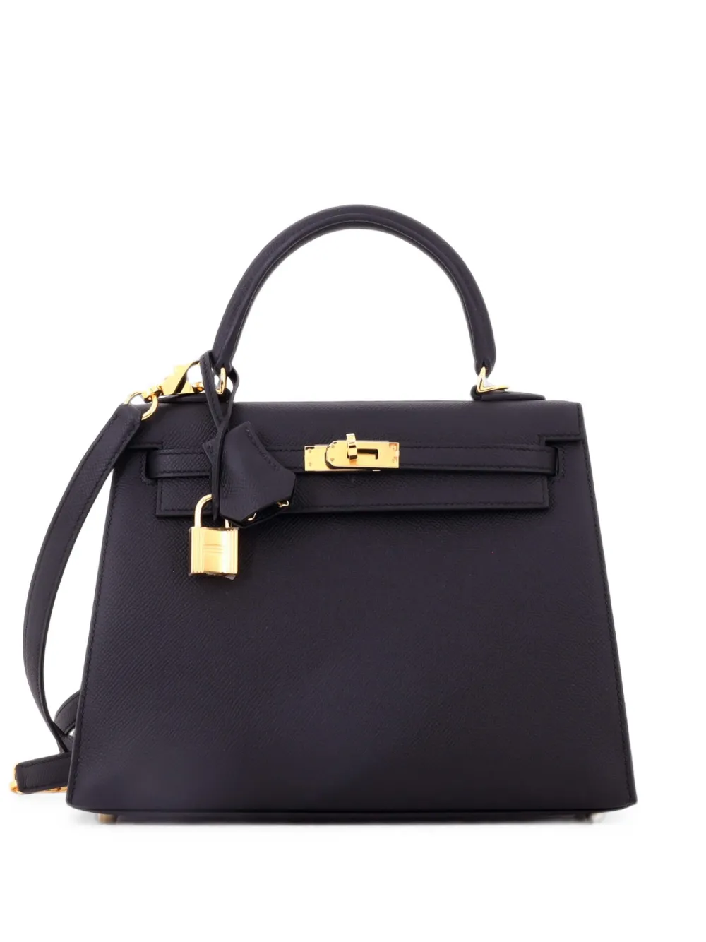 Hermès Pre-Owned Kelly Handbag Noir Epsom with Gold Hardware 25 satchel - Nero