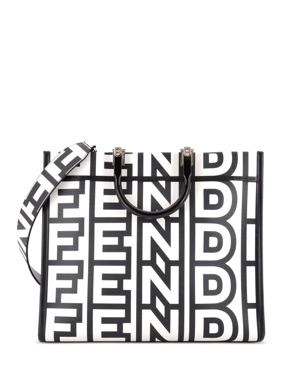 Fendi Pre-Owned x Marc Jacobs mittelgroßer Sunshine Shopper Tote Bag mit Print - Schwarz