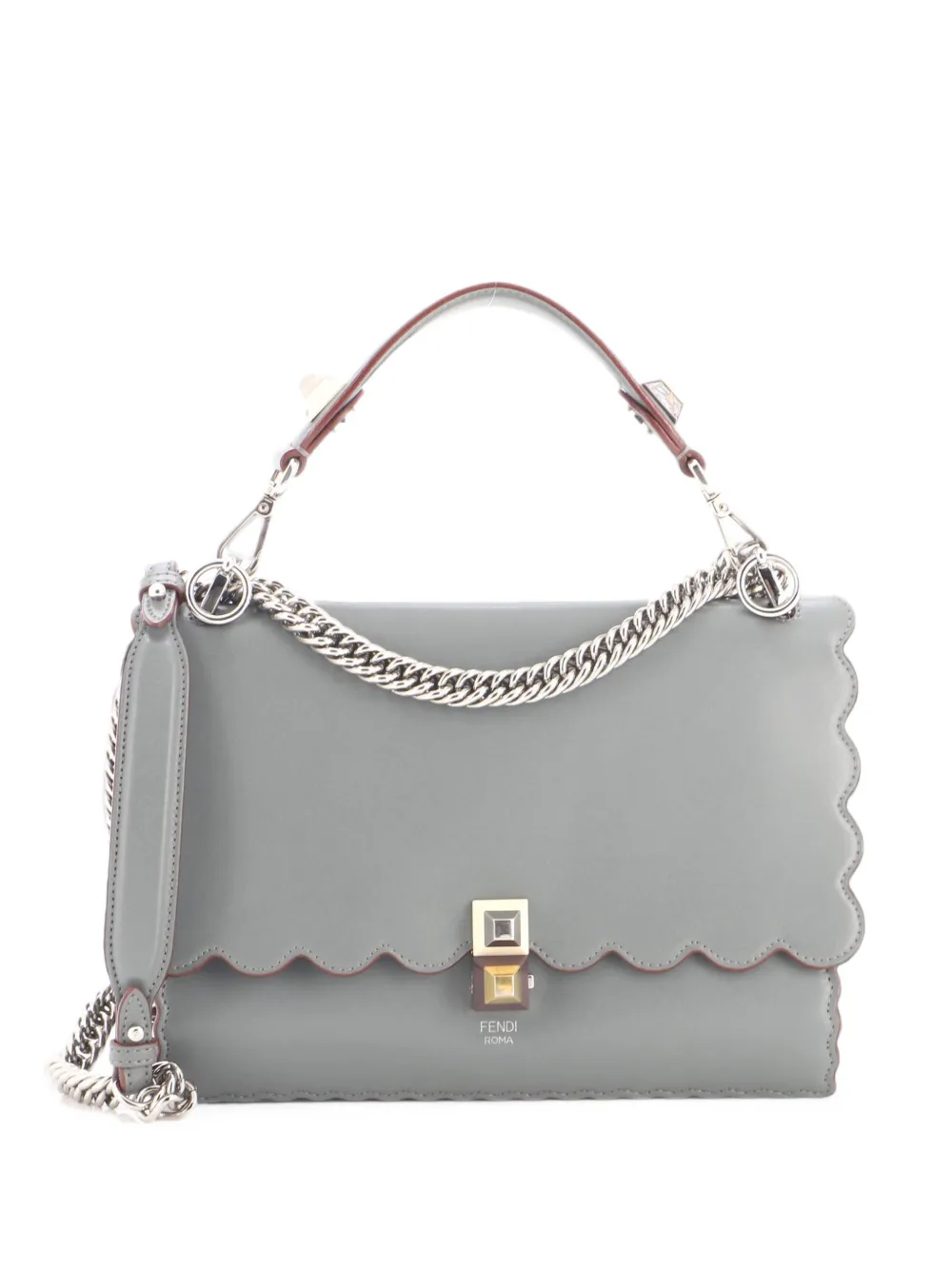 Fendi Pre-Owned Kan I Bag Leather Medium shoulder bag - Blu