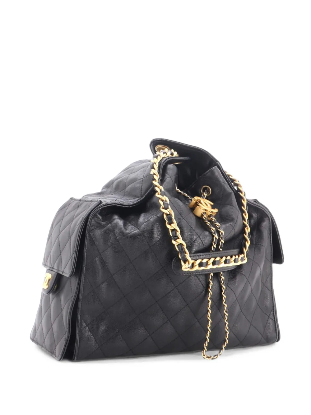 CHANEL Pre-Owned 25 Quilted Caviar Medium hobo bag - Nero