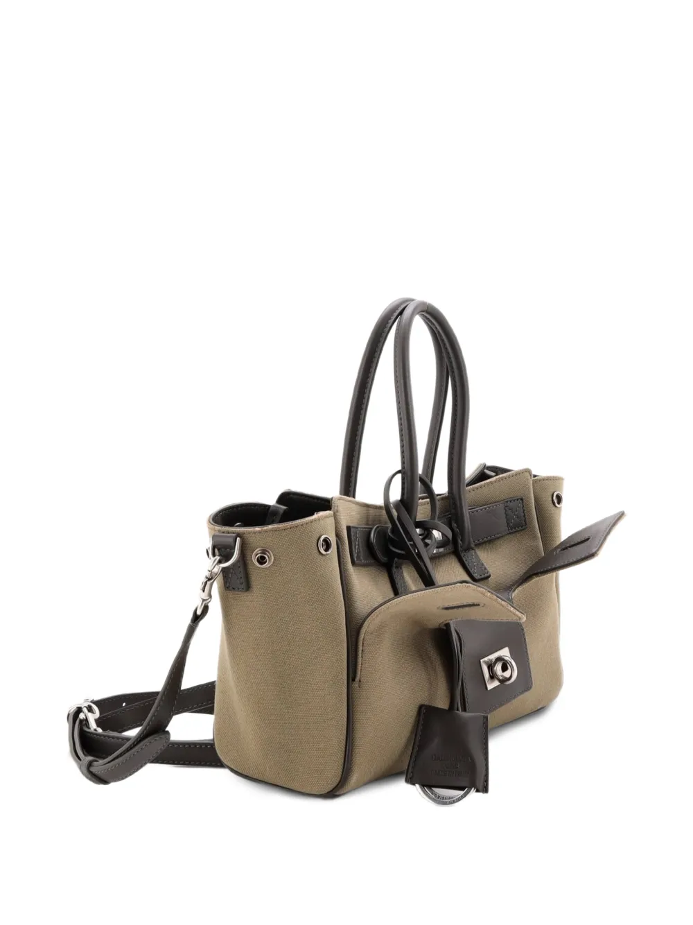 Balenciaga Pre-Owned Bel Air Carry All Bag Canvas with Leather Mini shoulder bag - Verde