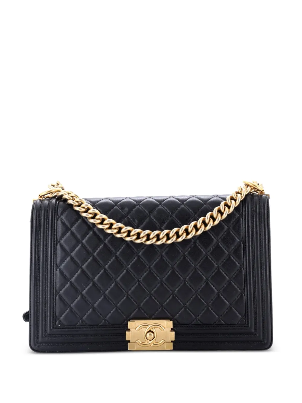 CHANEL Pre-Owned Boy Flap Bag Quilted Lambskin Old Medium shoulder bag - Nero