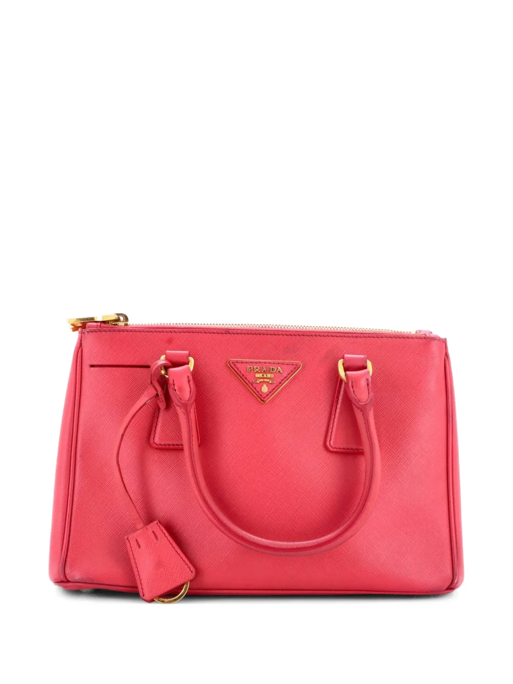 Prada Pre-Owned Bicolor Double Zip Lux Tote Saffiano Leather Mini satchel - Rosa