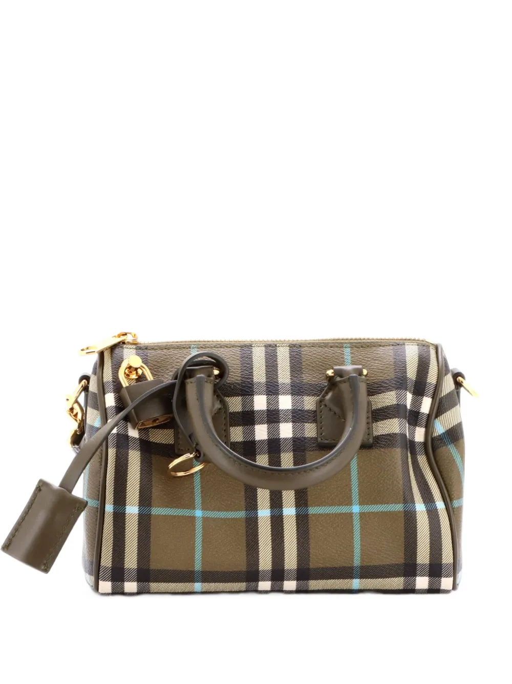 Burberry Pre-Owned Bowling Bag Check E-Canvas Mini satchel - Verde