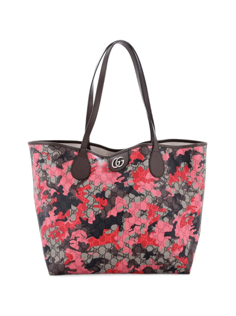 Gucci Pre-Owned GG Open GG Camouflage Coated Canvas Large tote bag - Brown