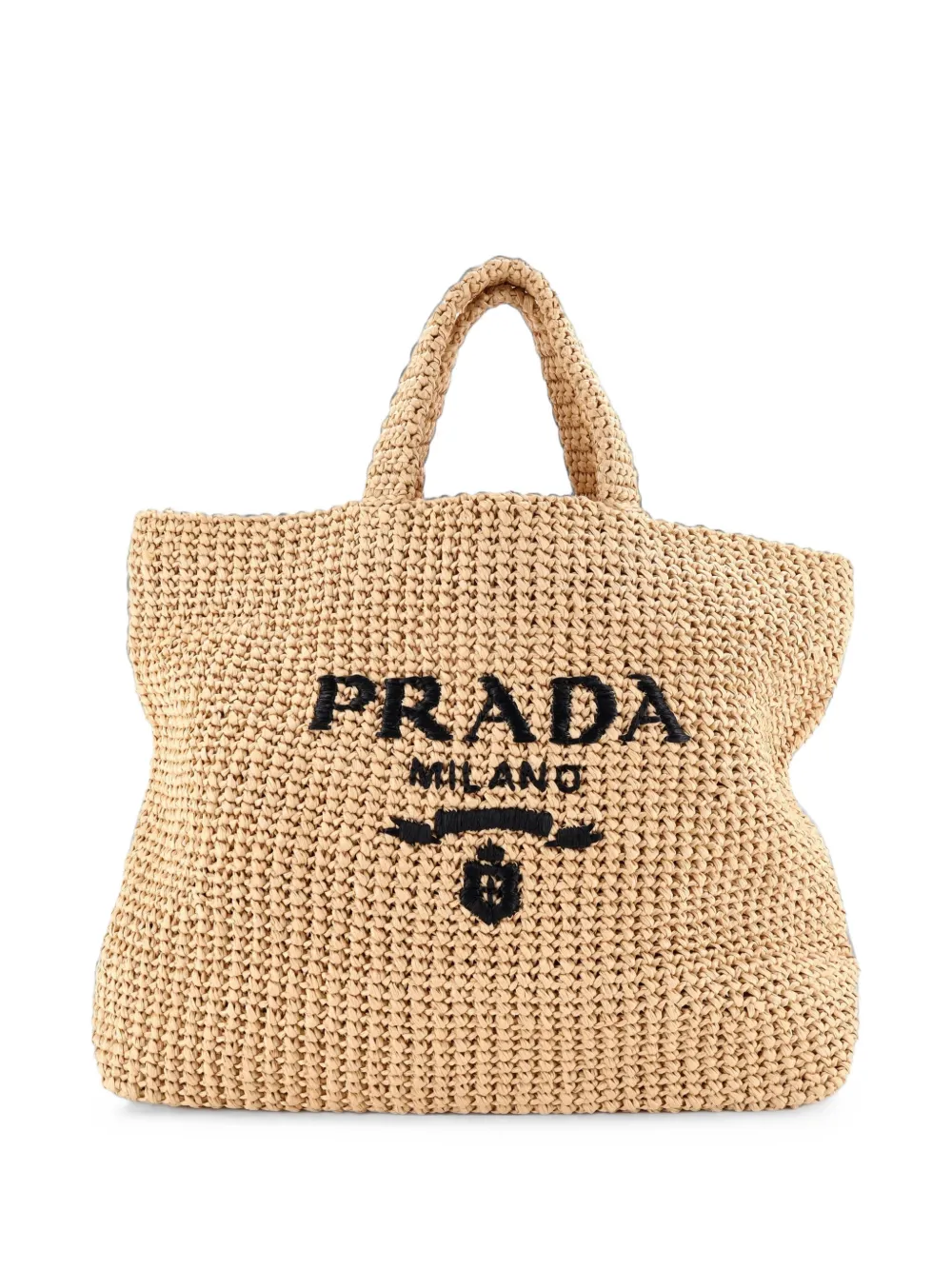 Prada Pre-Owned Logo Raffia Large tote bag - Toni neutri