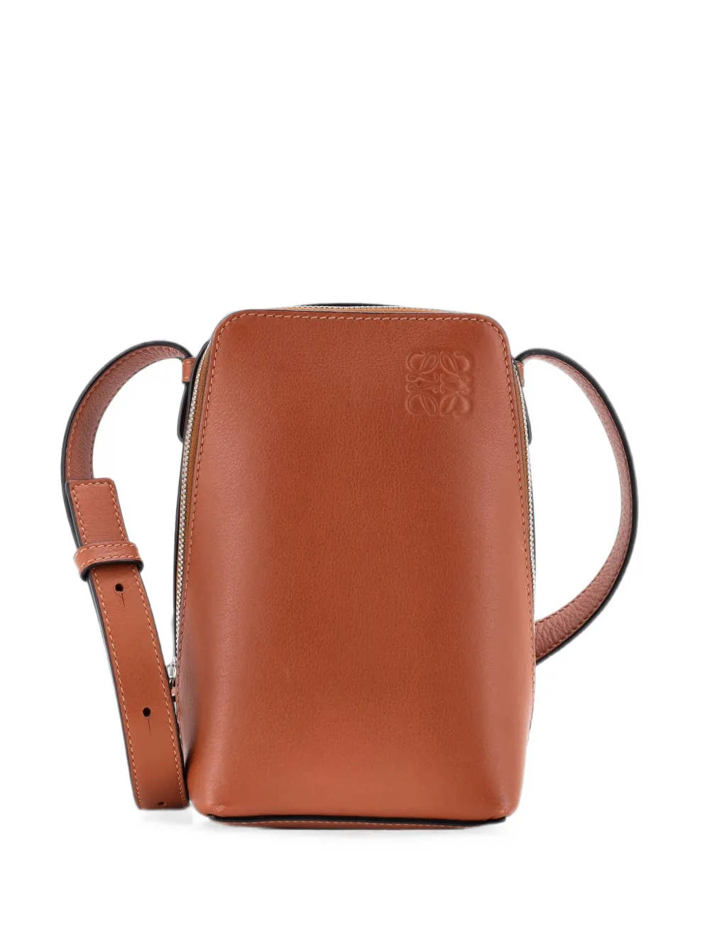 Loewe Pre-Owned Anagram Box Leather crossbody bag - Marrone