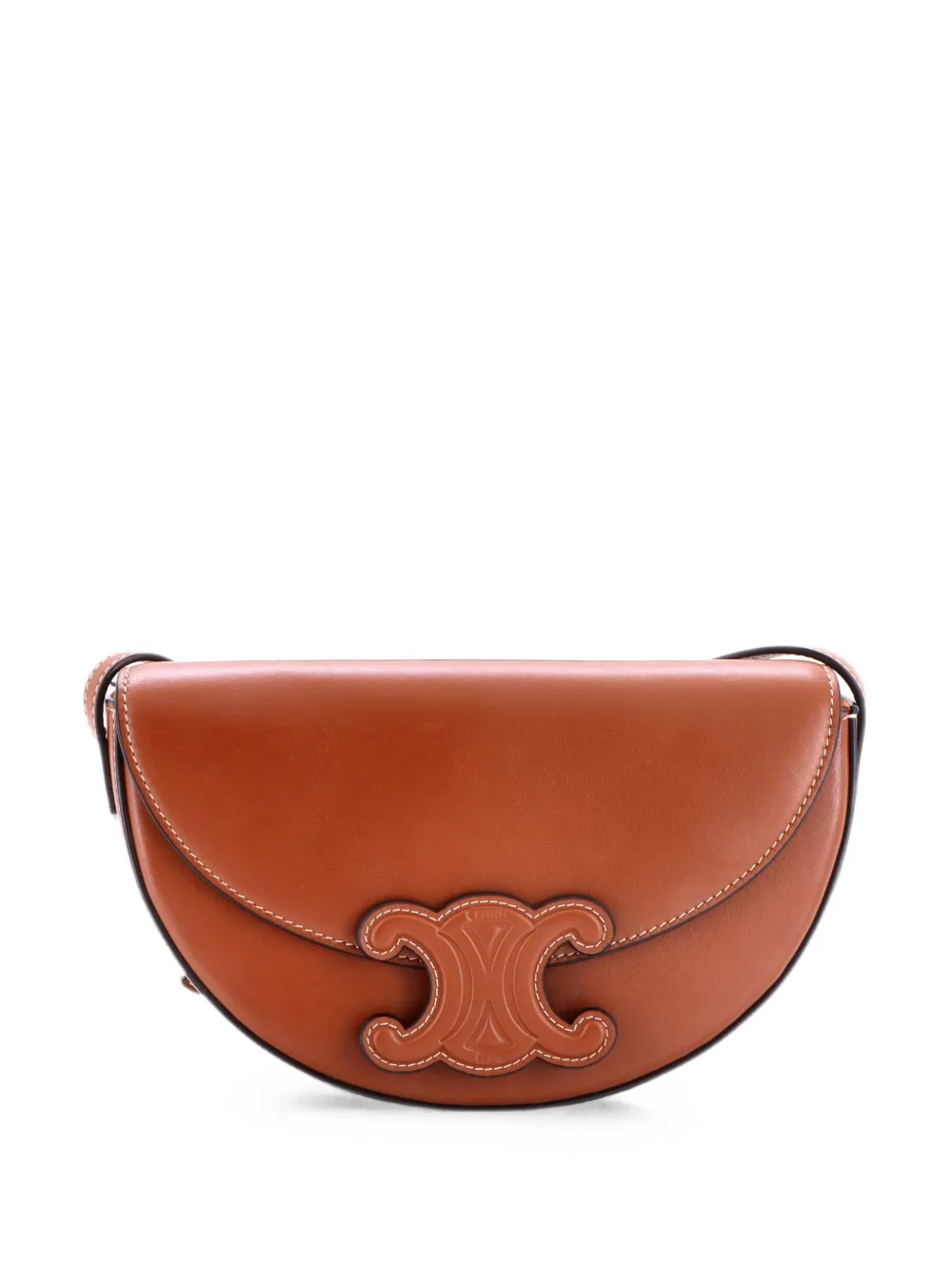 Celine Pre-Owned Cuir Triomphe Besace Flap Bag Leather crossbody bag - Marrone