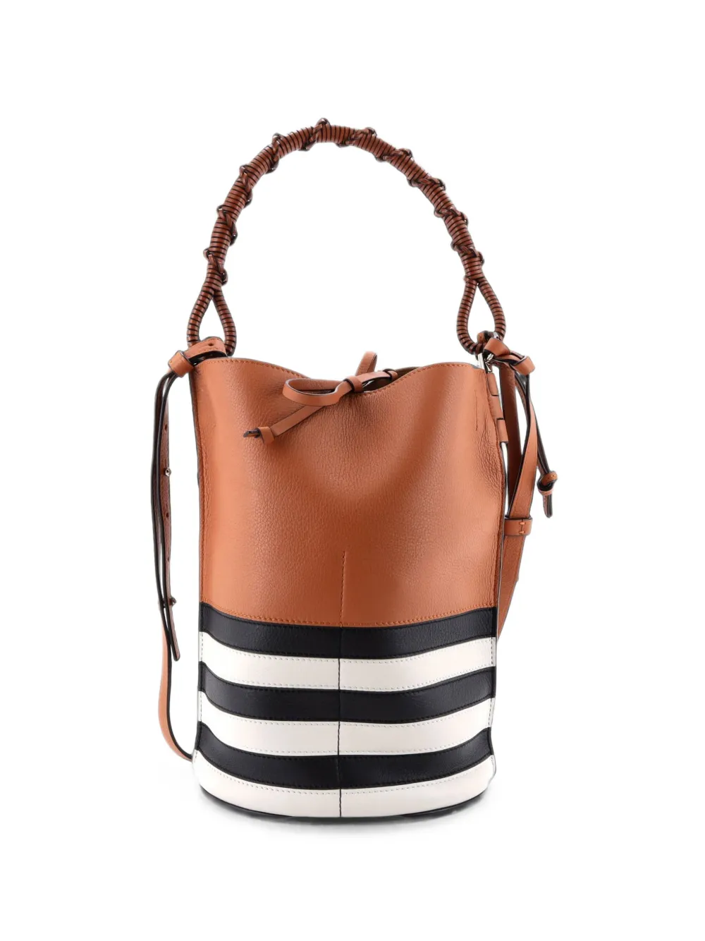 Loewe Pre-Owned Gate Top Handle Leather Medium bucket bag - Marrone