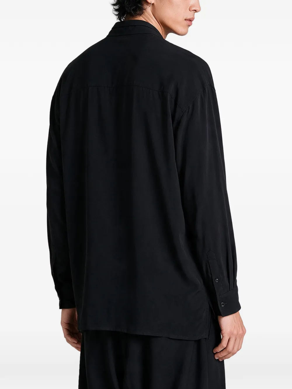 Yohji Yamamoto Button-up overhemd met zakdetail Zwart