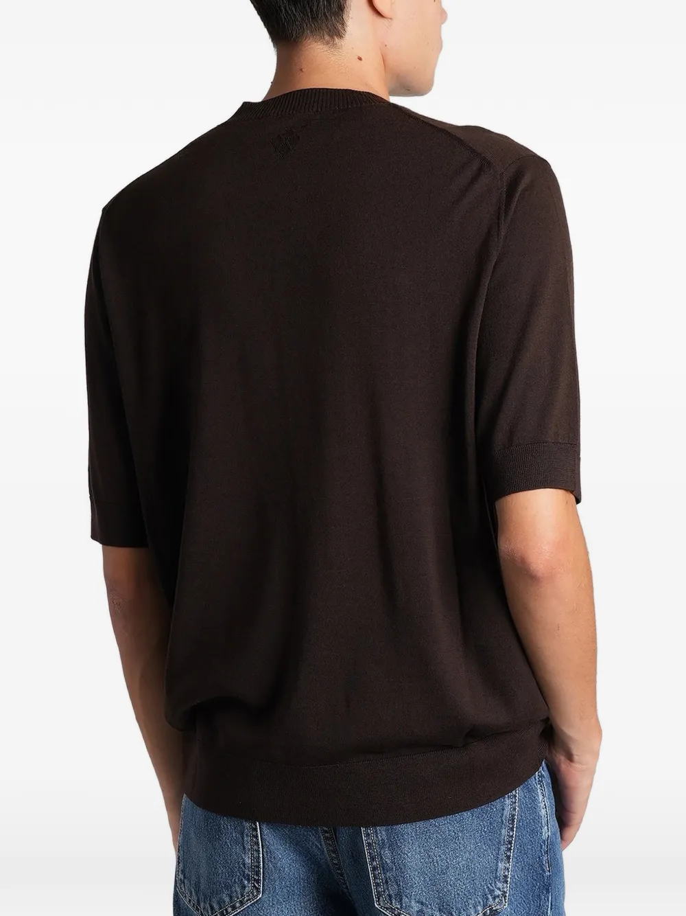 Ballantyne Fijngebreid T-shirt Bruin