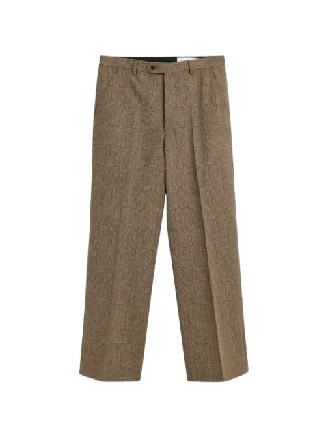 Sunflower bridge wool check trousers