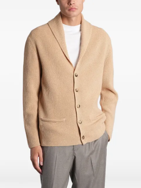 Ballantyne shawl-collar ribbed-knit cardigan