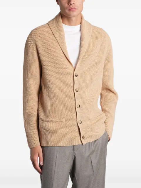 Ballantyne shawl-collar ribbed-knit cardigan