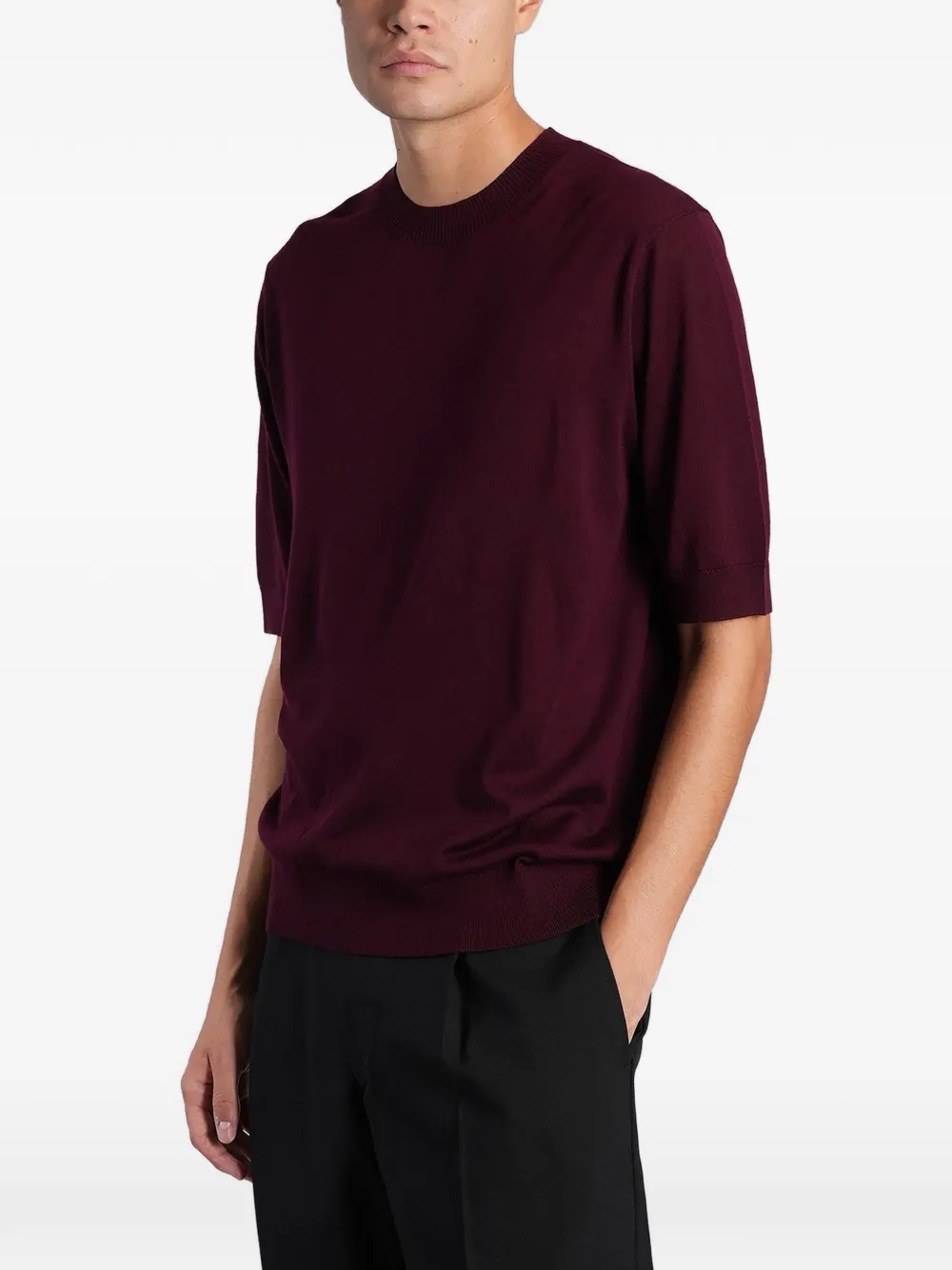 Ballantyne Wollen T-shirt Rood
