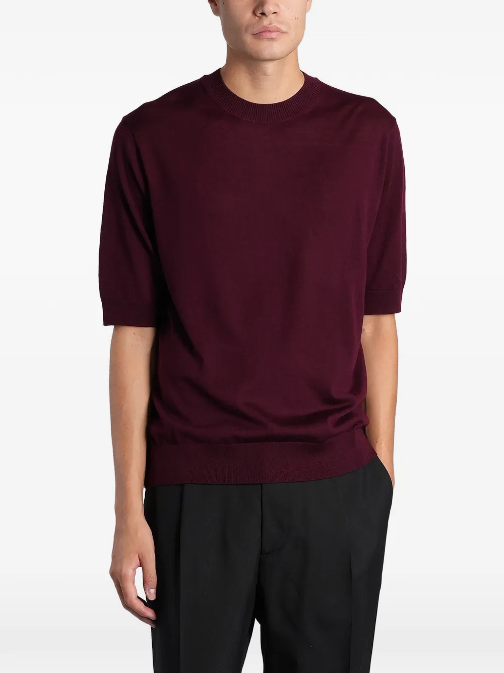 Ballantyne t-shirt en laine à manches courtes - Rouge