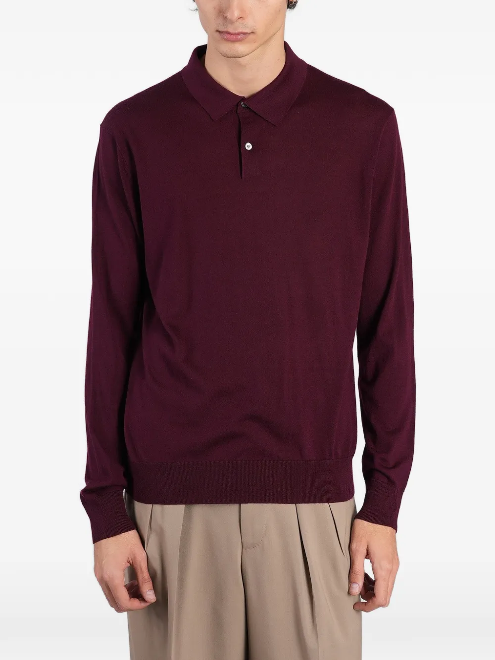 Ballantyne long-sleeve polo shirt - Rosso