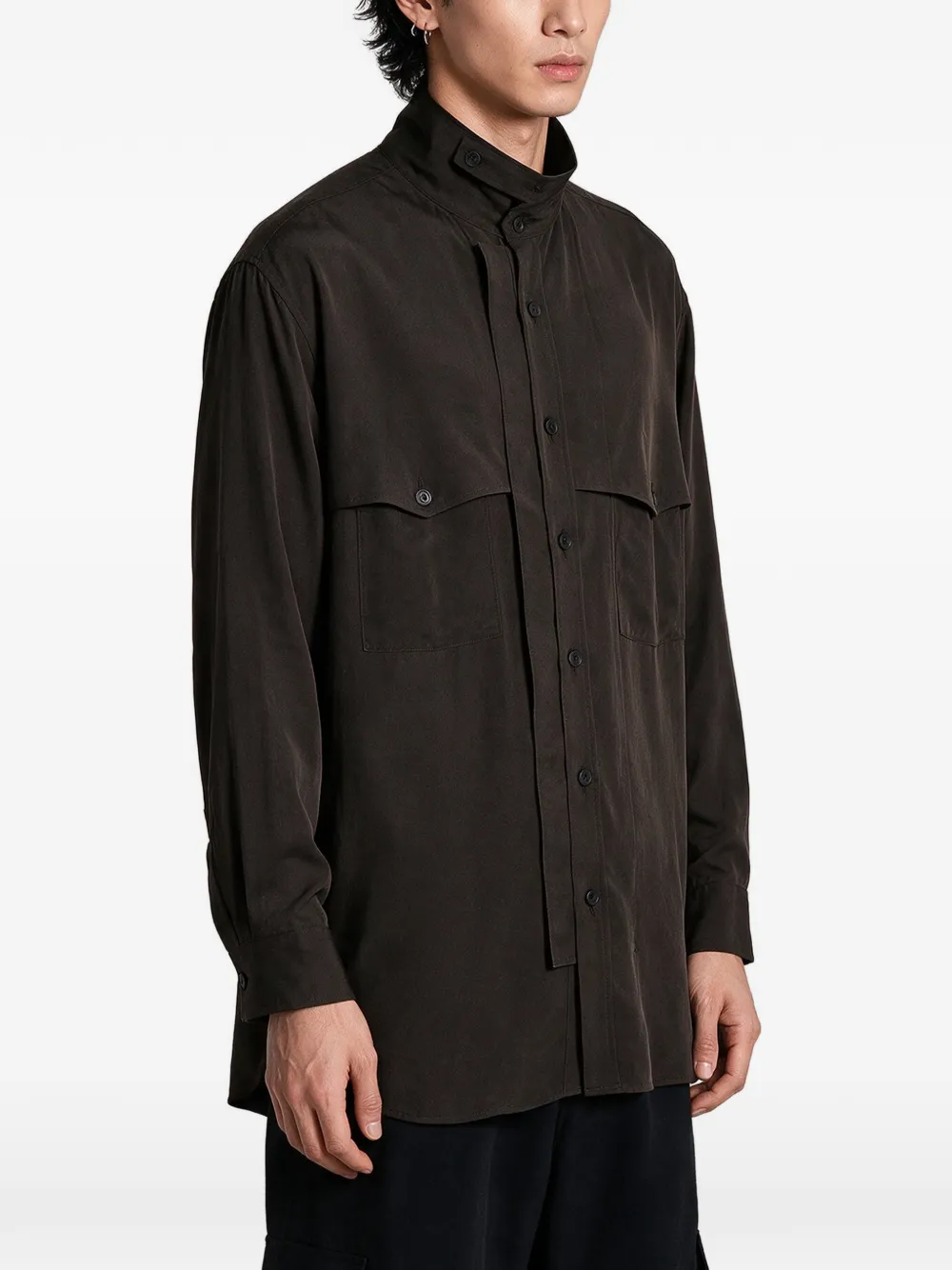 Yohji Yamamoto Button-up shirtjack met borstzak Groen
