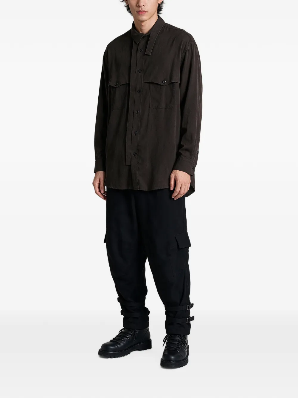 Yohji Yamamoto Button-up shirtjack met borstzak Groen
