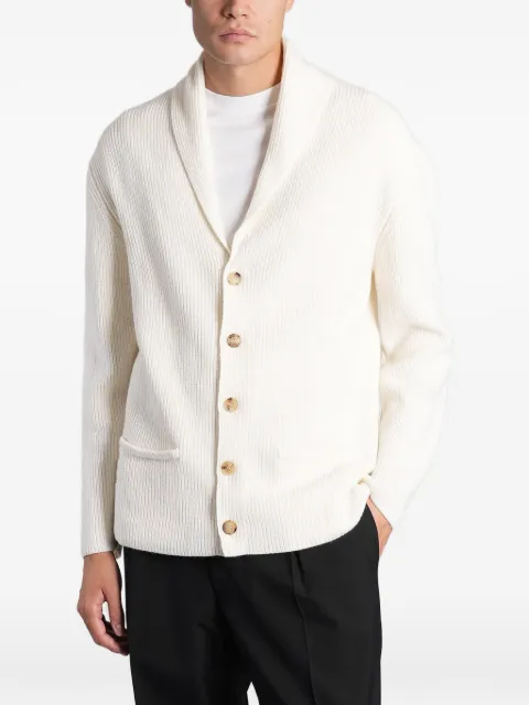 Ballantyne ribbed-knit shawl-collar cardigan