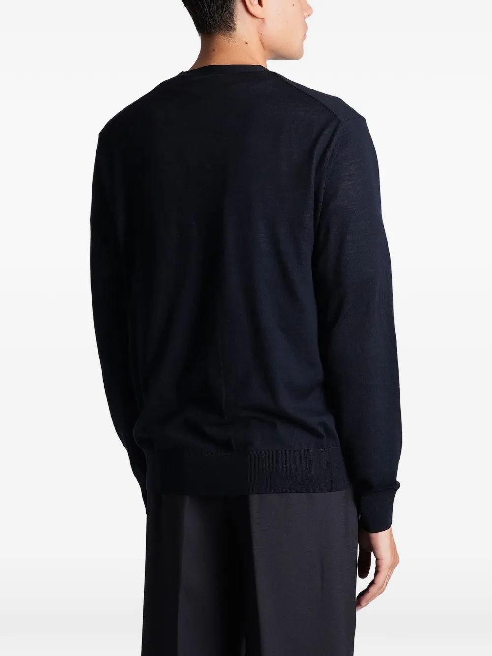 Ballantyne V-neck wool cardigan Blauw