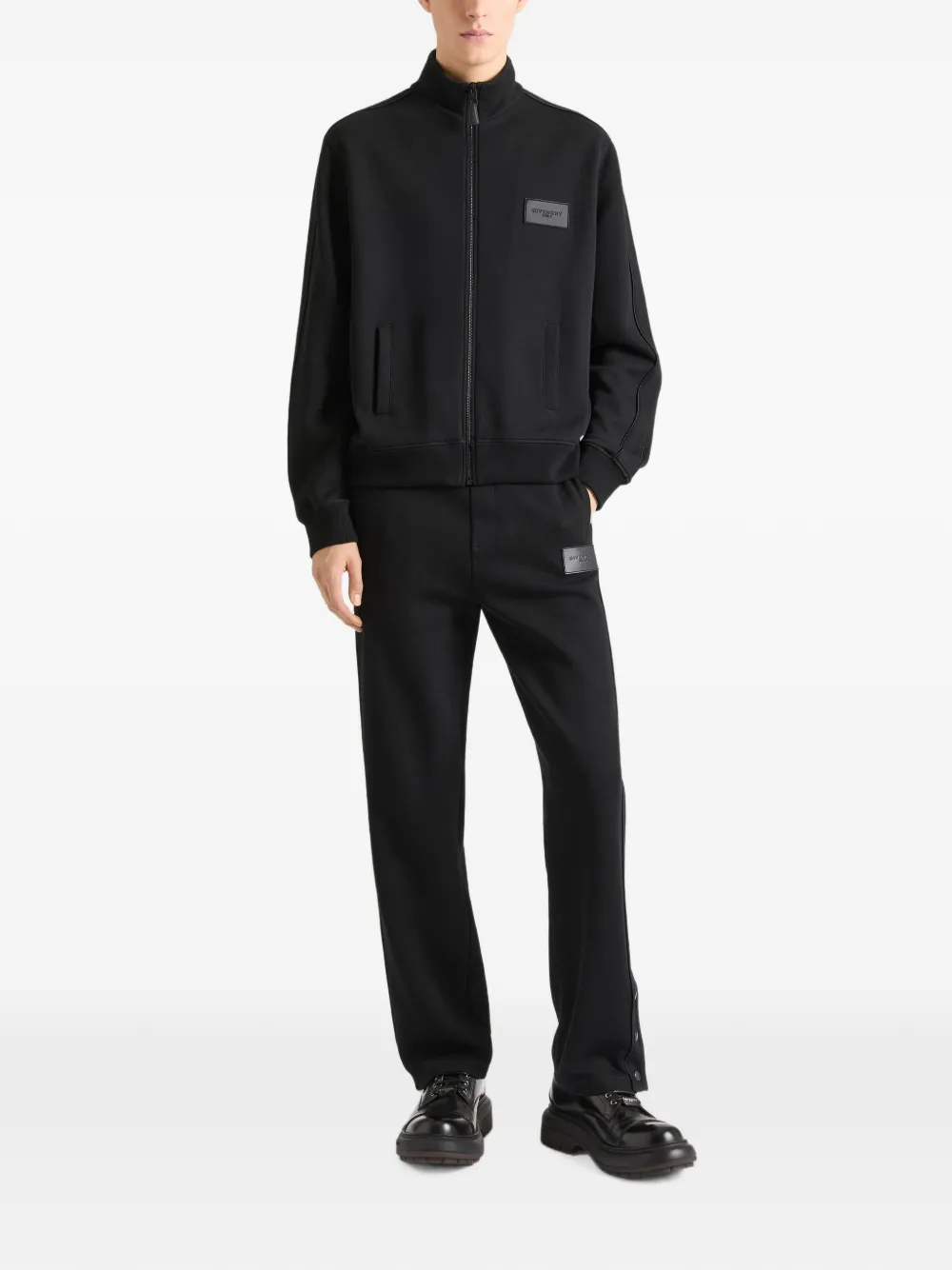 Givenchy zipped sweatshirt in wool with Paris patch Zwart