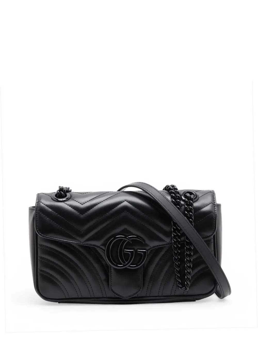 Gucci Pre-Owned 2016-2026 Small GG Marmont Matelasse Calfskin Monochrome shoulder bag - Nero